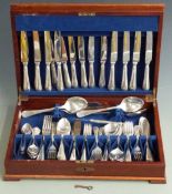 Elkington eight place setting silver plated canteen of cutlery together with a hallmarked silver