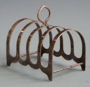 George VI hallmarked silver five bar toast rack, Birmingham 1944 maker Charles S Green & Co Ltd,