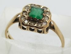 A 9ct gold ring set with paste, size M, 1.7g.