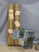 Industrial spotlight and two clocking in card holders