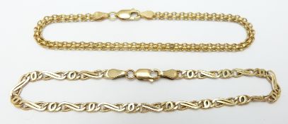 Two 9ct gold bracelets, 5.7g