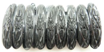 Victorian carved jet bracelet