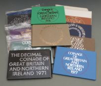 Thirteen Royal Mint UK coin sets in perspex presentation packs 1970-1982, some marked proof