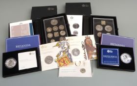 2016 and 2017 Royal Mint coin sets together with uncirculated Britannias, Queen's Beasts etc