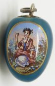 Bilston Enamel egg pendant
