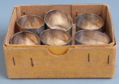 Set of six hallmarked silver napkin rings, Sheffield 1928 maker Atkin Brothers, weight 250g, in John