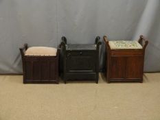 Three various piano stools
