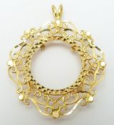 A 22ct gold coin mount, 7.1g