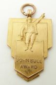 Art Deco  9ct gold John Bull Tyres Gold medal for Leamington Motorcycle Club 