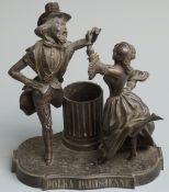 Polka Parisienne cast bronze or similar figure group, approximately 25cm tall