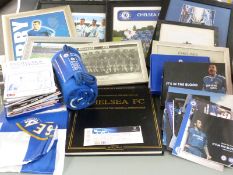 Collection of Chelsea Football Club memorabilia to include framed items, clothing etc