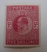 Great Britain 1902-10 2s 6d pale dull purple, 2s 6d dull purple, 5s bright carmine and 5s deep