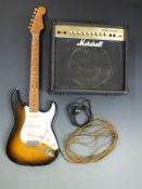 Fender Stratocaster electric guitar, made in Mexico, serial no MN8117037, antique sunburst finish,