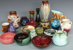 Large collection of Studio, retro and continental pottery including Ault, Moorcroft and Royal