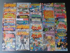 Thirty-eight DC comics comprising Kobra 1 and 3, Anthro 1 x2, 6 and 73 x4, Deadman 18 and 74, Atom