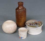 Macintyre matchholder with transfer printed decoration of 