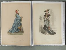 A collection of late 19thC hand coloured German costume or similar prints