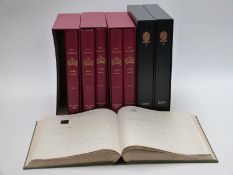 A box of empty stamp albums - GB Daxo, New Ideal etc