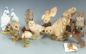 A large collection of owl figures including Border Fine Arts, Lenox China etc, tallest 21cm