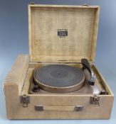 Dansette portable record player, c1950s, in rexine case