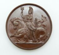 Victorian bronze Naval General Service medal 1848, the obverse Britannia holding a trident astride a