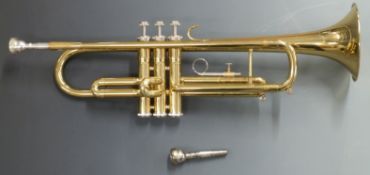 Jupiter Trumpet, reg no 906166, together with original and spare Vincent Bach mouthpiece, in