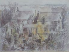 Gerald Cox watercolour and pen drawing  'Furwood Farm' signed and titled to lower edge, 37 x 49.5cm,