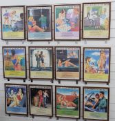 Twelve Guinness 'Guinnless Man of the Month' humorous advertising prints, each 39 x 29cm