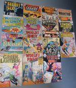 Sixteen DC comics comprising World's Finest 133, 134, 145 and 146, Hawkman 2, Justice League of