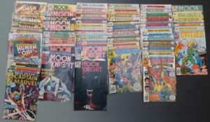 Fifty-four Marvel comics comprising Captain Marvel 1 and 4, Human Torch 2 x2, 3, 5, 8 x2 and one
