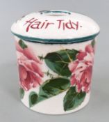 Wemyss hair tidy decorated with roses, H6cm