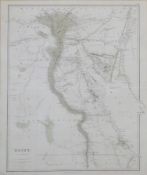 John Arrowsmith (1790-1873, England) map of Egypt with focus on the Nile and the Gulf, 1832,