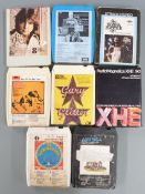 A large collection of 1970s/1980s eight track tapes