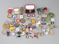 Enamel and other badges including Isle of Wight WI, Bobby Bear Club, Cococub, T.S.S. Ascanius, Scout