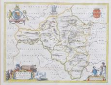 17thC Blaeu map of Radnorshire, 41x53cm
