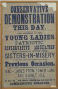 Bristol Suffragette poster 'The Young Ladies Patriotic Conservative Association invite their