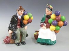 Two Royal Doulton Balloon Seller figures, tallest 18cm