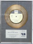 Stevie Wonder - Master Blaster presentation gold disc, framed and glazed, presented to Quality