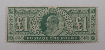 Great Britain 1902-10 £1 dull blue green unmounted mint