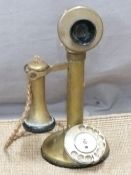 Vintage brass telephone, H33cm