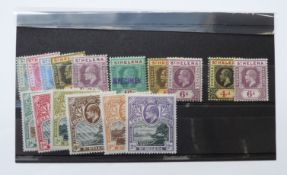 St Helena mint stamps. 1903 1/2d-2s. 1902-08 1/2d-6d plus 10s specimen overprint. Seychelles mint
