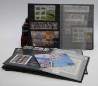 Ten stockbooks of Jersey, Guernsey and Alderney stamps including mint, unused / gutter pairs, blocks