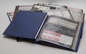 Six albums of mint, unused UK gutter pairs, strips / blocks, very high face value, 1st class etc