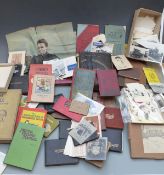 A group of ephemera including musical Edwardian autograph albums, vintage game, Cunard Queen