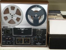 Sony reel to reel tape recorder TC-377 with instruction book, spare tapes/reels etc