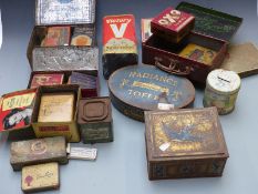 Quantity of vintage tins to include Farrah's Original Harrogate toffee, Pluto lighter fuel, Rothmans
