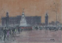Aubrey Sykes (1910-95) 'The Mall' pastel on paper, signed lower right, 26 x 37cm, framed and glazed