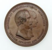 Victorian bronze medal for Queen Victoria and Prince Albert, the obverse Napoleon and Eugenia, 1855,