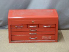 Proto (Snap On style) six drawer tool chest with hinged lid and lift out compartment, W68 D31 H40cm