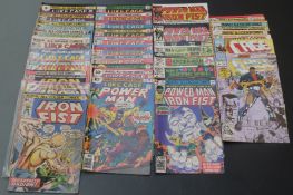 Thirty-one Marvel Comics Luke Cage and Iron Fist comprising Iron Fist 4, 5 and 7, Hero For Hire 1,